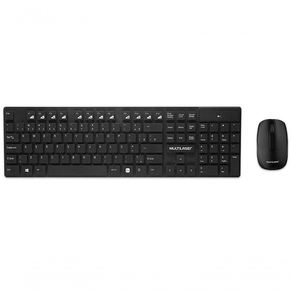 Kit Teclado E Mouse Sem Fio Teclas Flutuantes Preto Tc251 - 1