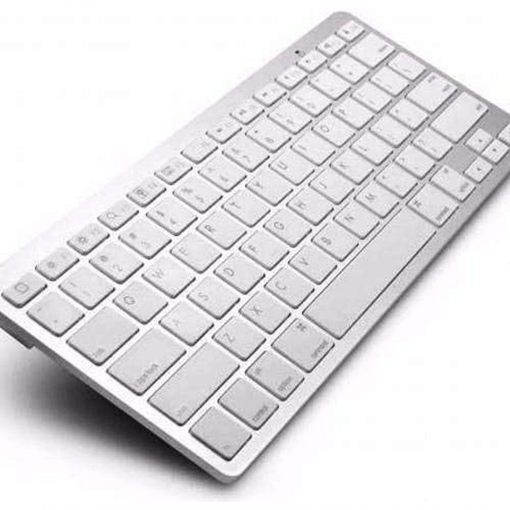 Teclado Sem Fio Bluetooth Branco Para Tablet E Smartphone - 1