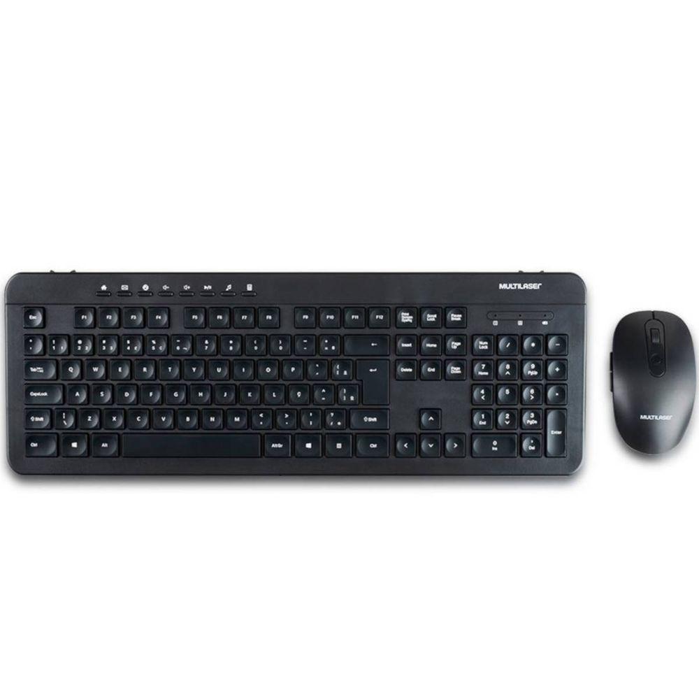 Kit Teclado E Mouse Sem Fio Recarregavel 2.4Ghz Usb Preto Tc250 - 1