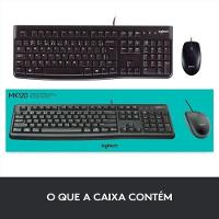 Kit Teclado E Mouse Optico Mk120 Usb Preto Logitech