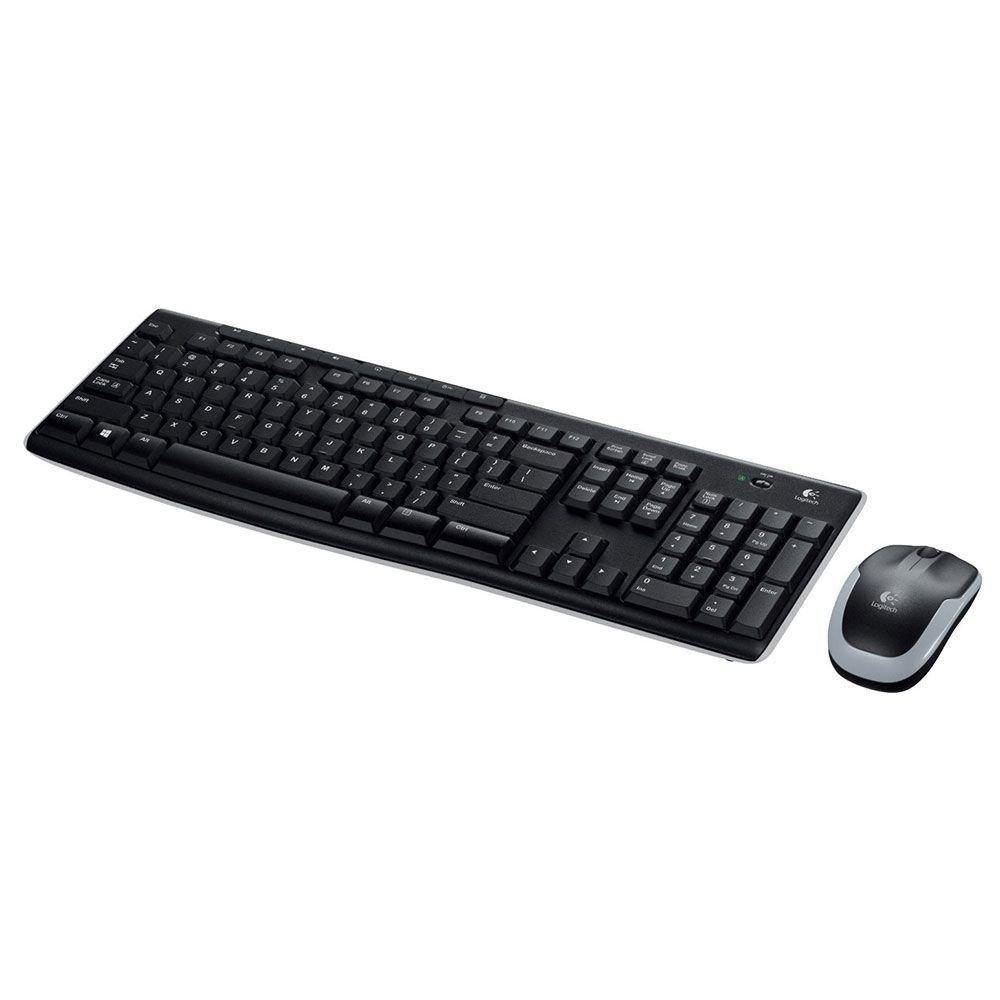 Teclado e Mouse MK270 Wireless USB Preto e Cinza sem Fio Logitech - 1