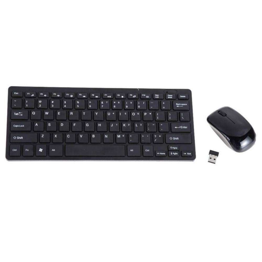 Kit Teclado e Mouse Wireless sem Fio Teclas Slim Preto - 1