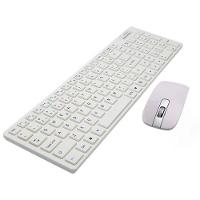 Kit Teclado e Mouse Slim sem Fio Wireless 2.4ghz - Branco - 1