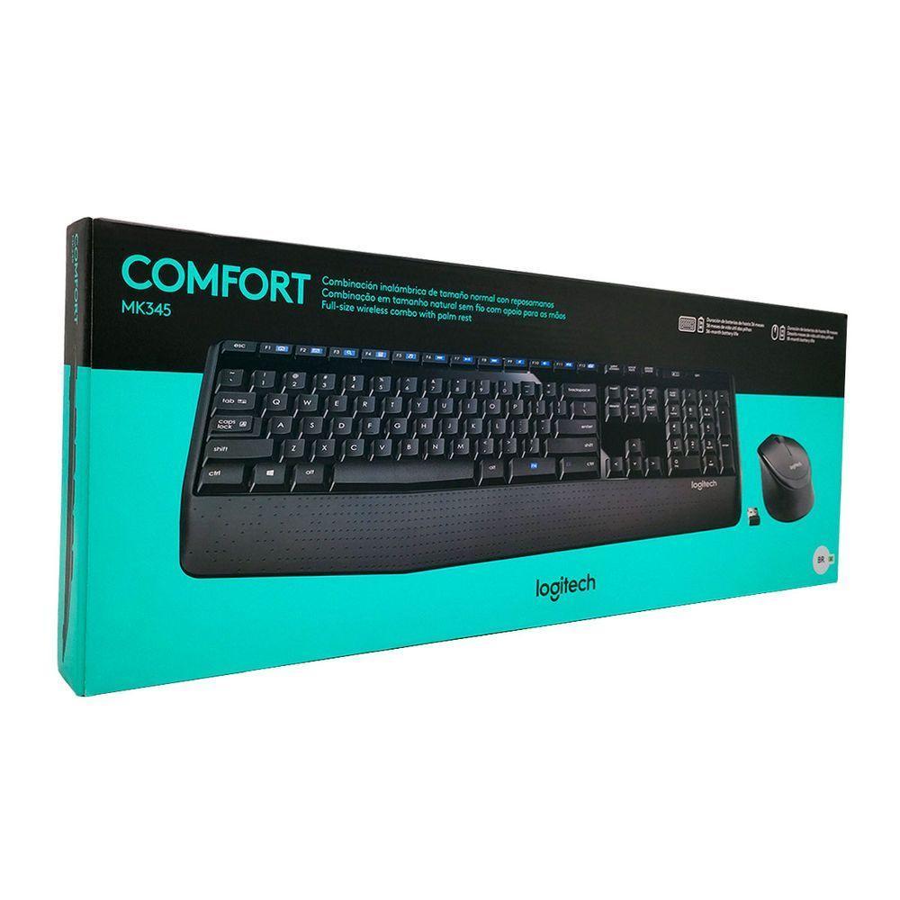 Kit Teclado E Mouse Logitech Mk345, Wireless, Layout Preto - 2