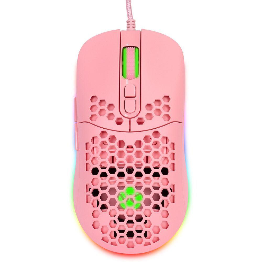 Mouse Gamer Vx Gaming Void Com Led Rgb- 7600 Dpi Rosa Com C - 1