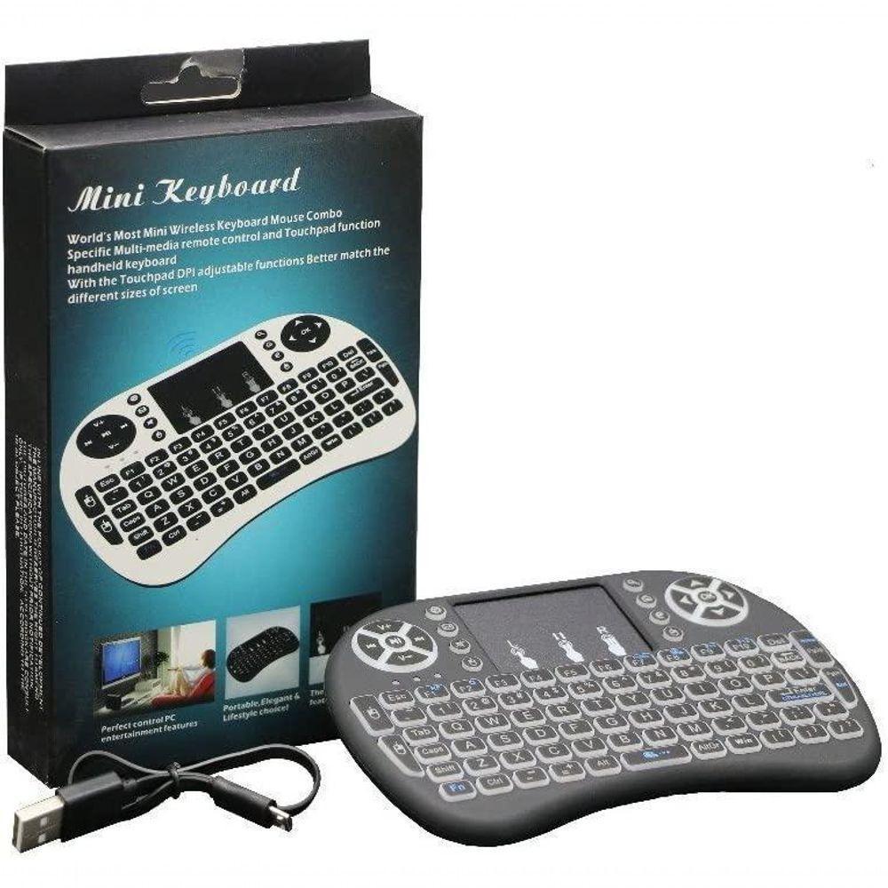 Mini Teclado Wireless Keyboard Mouse - Preto - 1