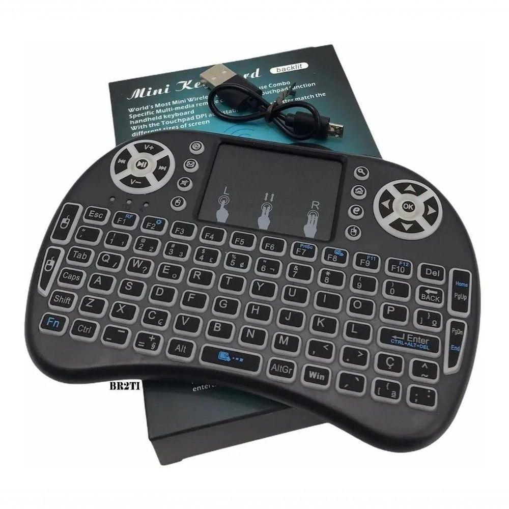 Mini Teclado Controle Função Toutch Sem Fio Led Pc Smart - 3