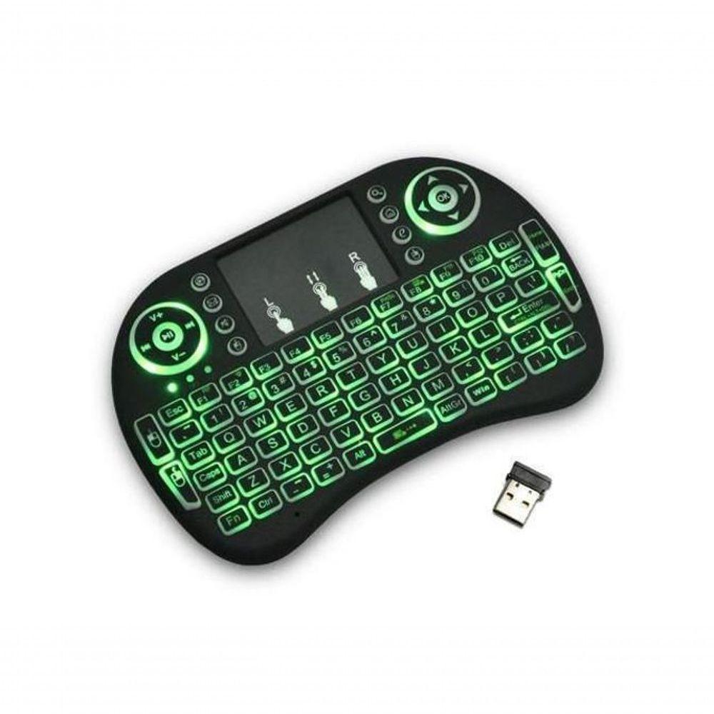 Mini Teclado Wireless Bluetooth Touchpad Sem Fio Iluminado - 1