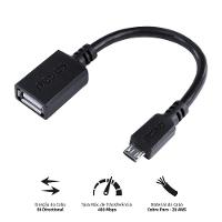Adaptador Otg Micro Usb Para Usb 2.0 15Cm Preto Conexão Com - 4