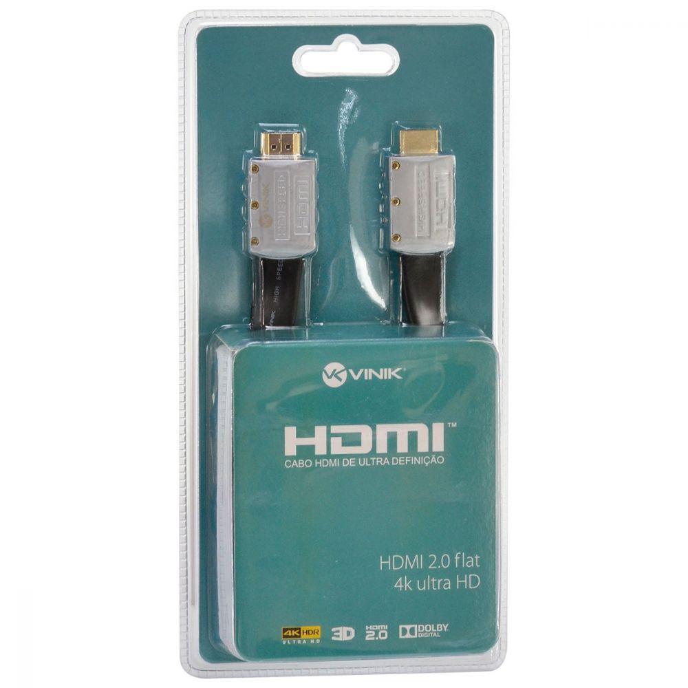 Cabo Hdmi 2.0 4K Ultra Hd 3D Conexão Ethernet Flat Com Conec - 7