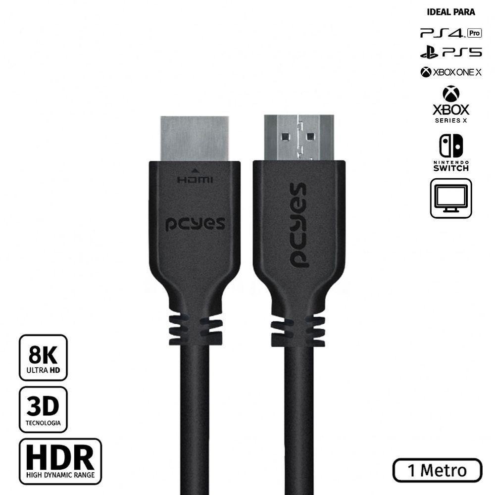 Cabo Hdmi Ultra 2.1 28Awg Puro Cobre 8K 1 Metro - Phm21-1 - 1