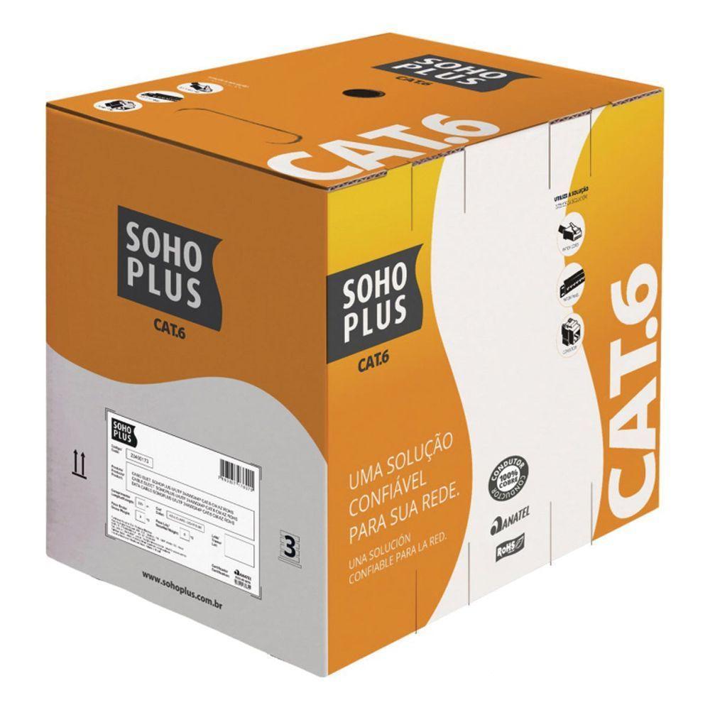 Cabo Lan U/Utp 24Awg X 4 Pares Cat.6 Cmx 305 Metros Cinza 23 - 2