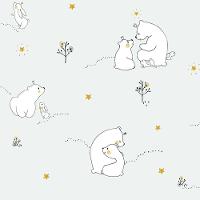 Papel De Parede Infantil Ursinhos Branco Fofura Baby Ff4002 - 1