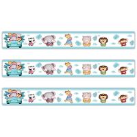 Kit 3 Faixas Decorativas Papel Parede Infantil Animais Carro - 1