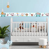 Kit 3 Faixas Decorativas Papel Parede Infantil Animais Carro