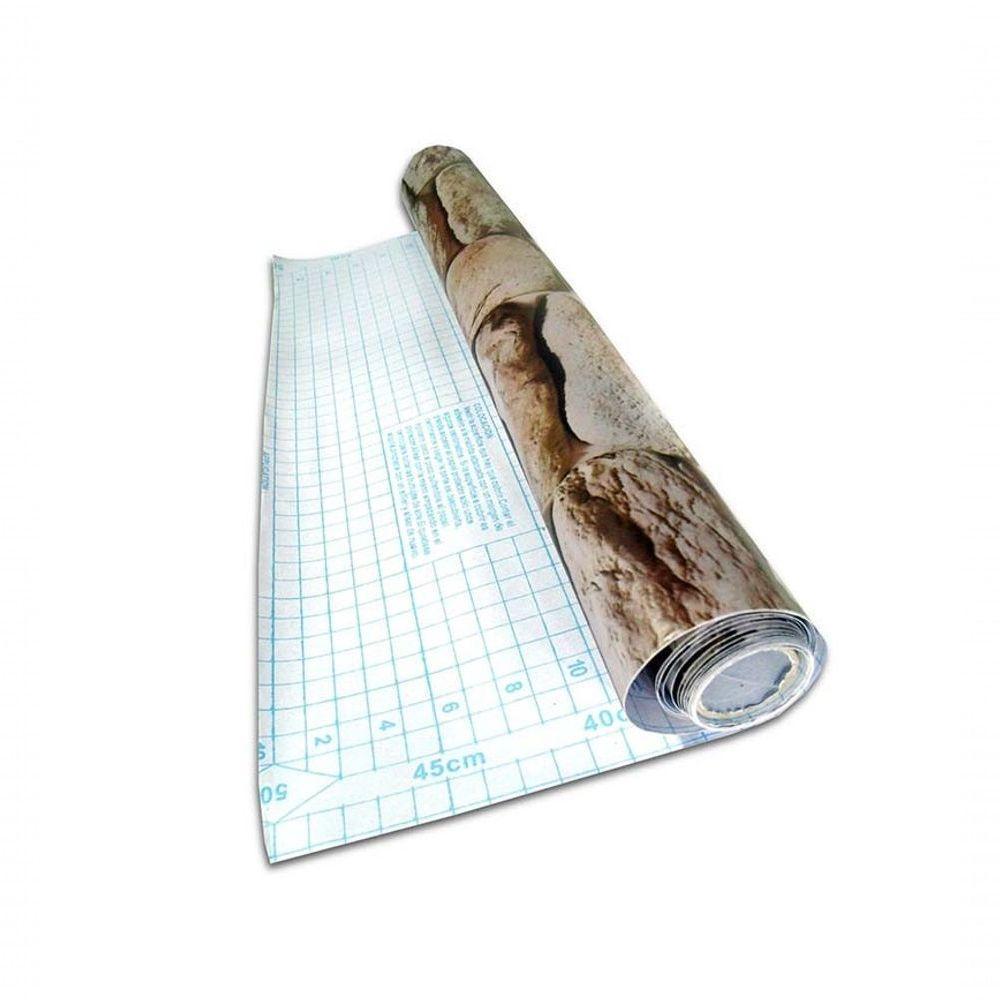 Papel De Parede Pedras Marrom Autoadesivo Fosco - 1