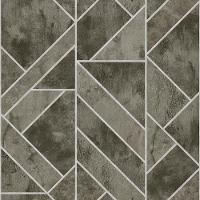 Papel De Parede Geométrico Cinza/Grafite 53Cm X 10Mts. - 1