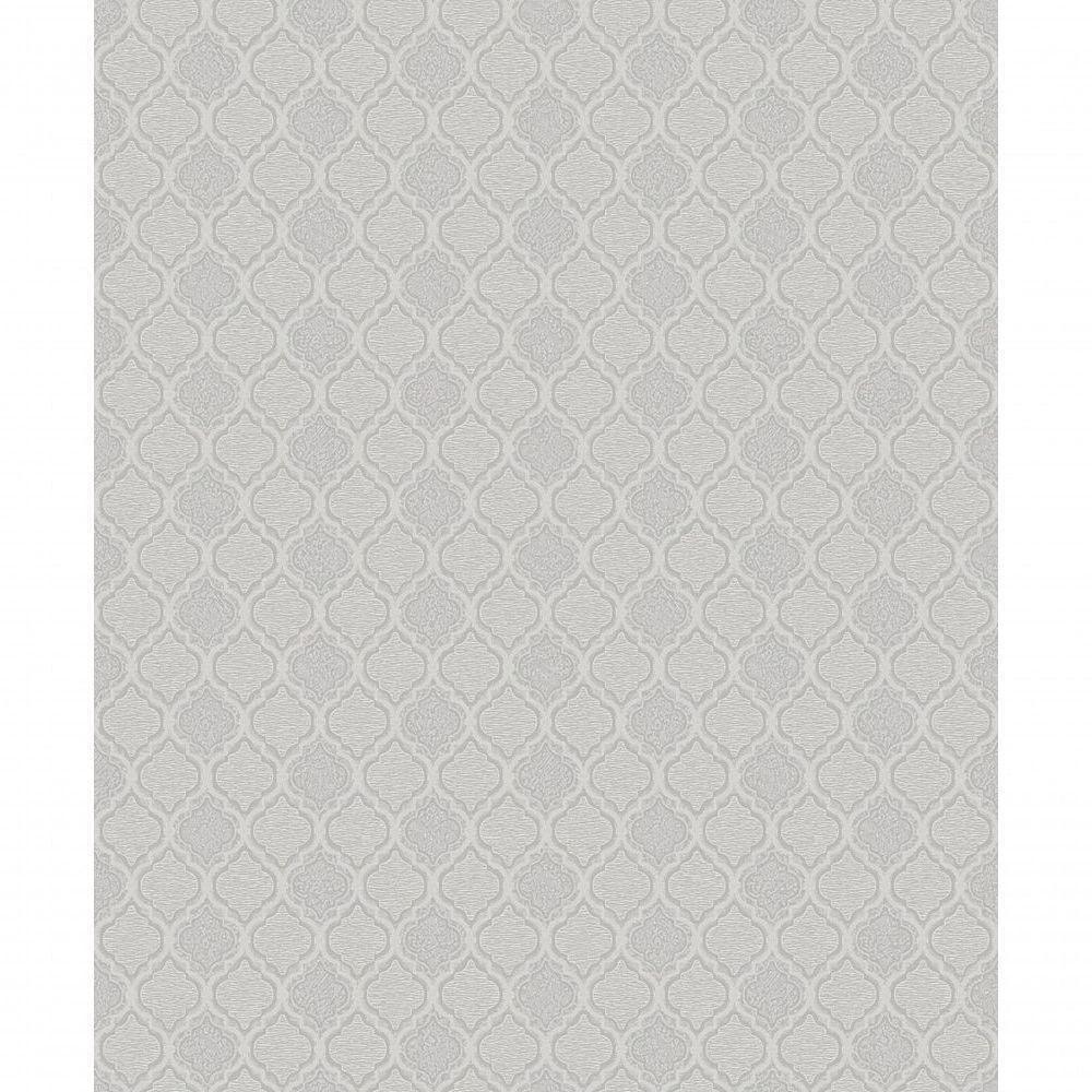 Papel De Parede Geométrico Cinza Claro 53Cm X 10Mts - 1