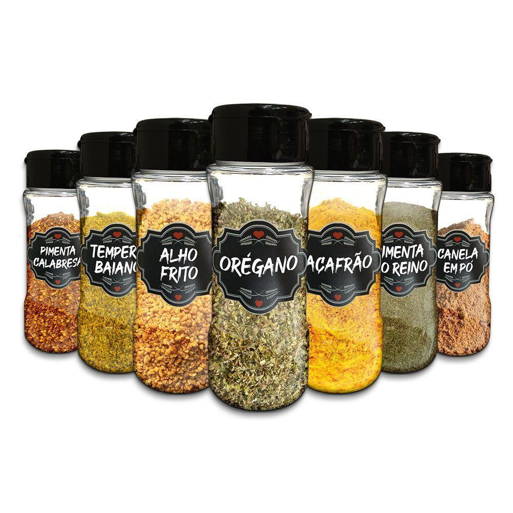 Adesivos Vinil Preto Para Potes Temperos Kit 24 4,5Cm X3,5Cm - 1