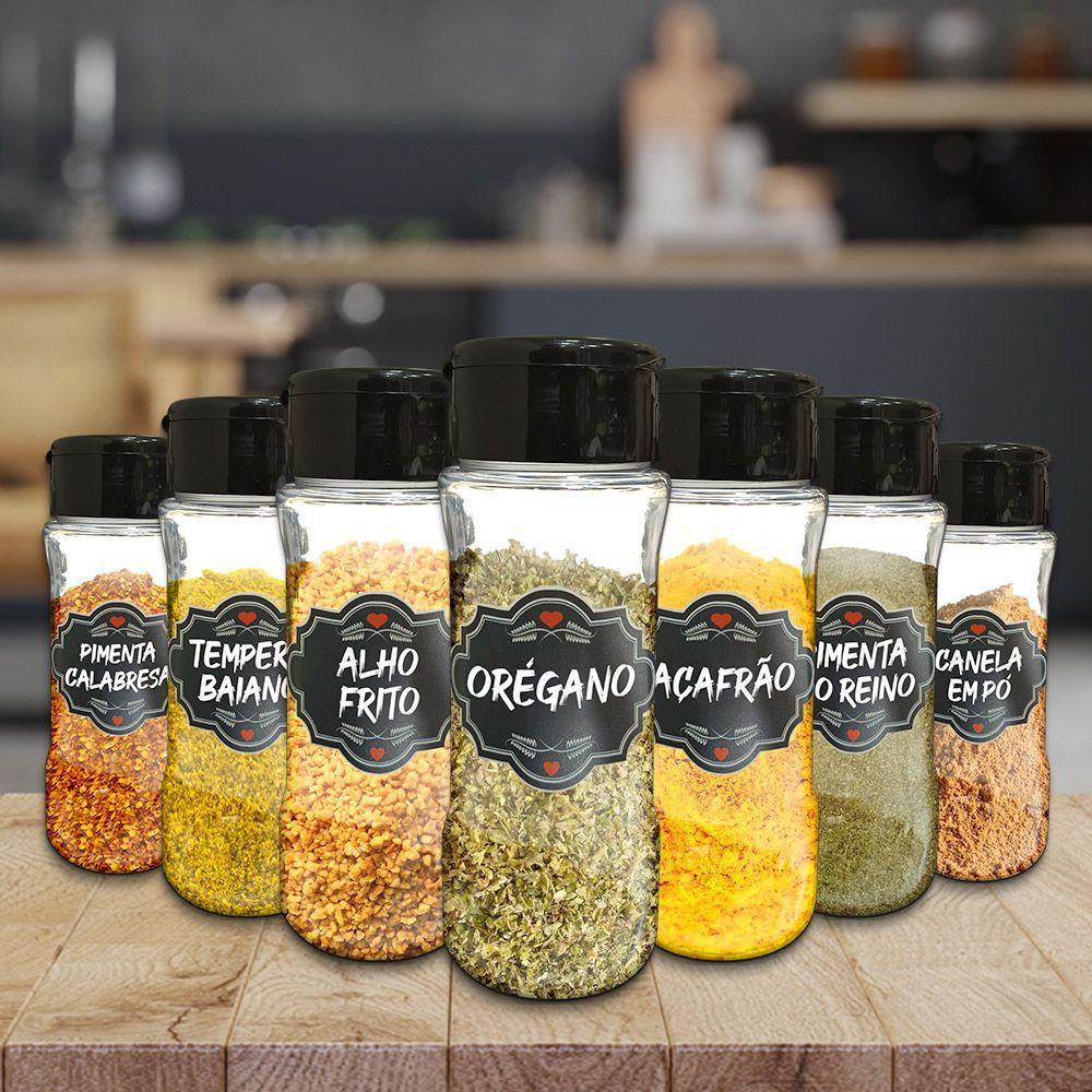 Adesivos Vinil Preto Para Potes Temperos Kit 24 4,5Cm X3,5Cm - 5