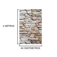 Kit Papel De Parede 5 Unidades Pedra Marrom Claro