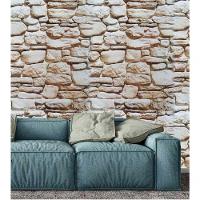 Papel De Parede Autoadesivo Vinilico Canjiquinha Pedra Rolo Lavavel Fosco Decorativo Marrom Claro - 2