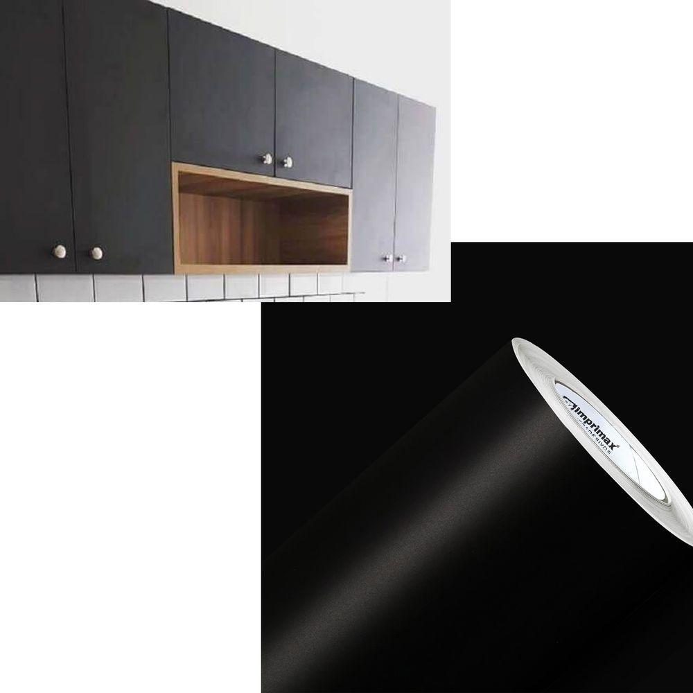 Contact Vinil Adesivo Lavavél Cozinha 15mx50cm Preto Fosco - 1