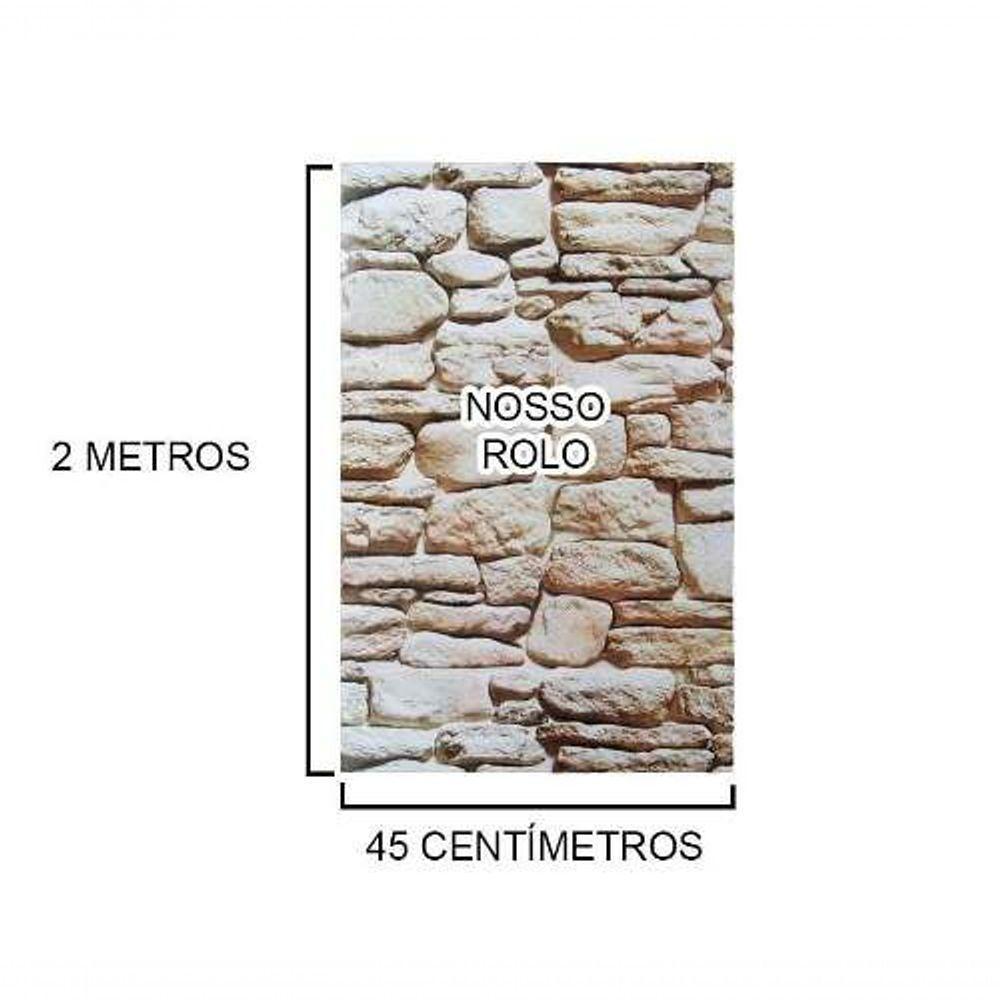 Kit Papel De Parede 6 Unid Pedra Marrom Claro Autoadesivo - 5