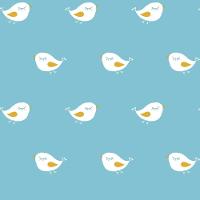 Papel De Parede Infantil Passarinhos Azul E Branco Ff4005 - 1