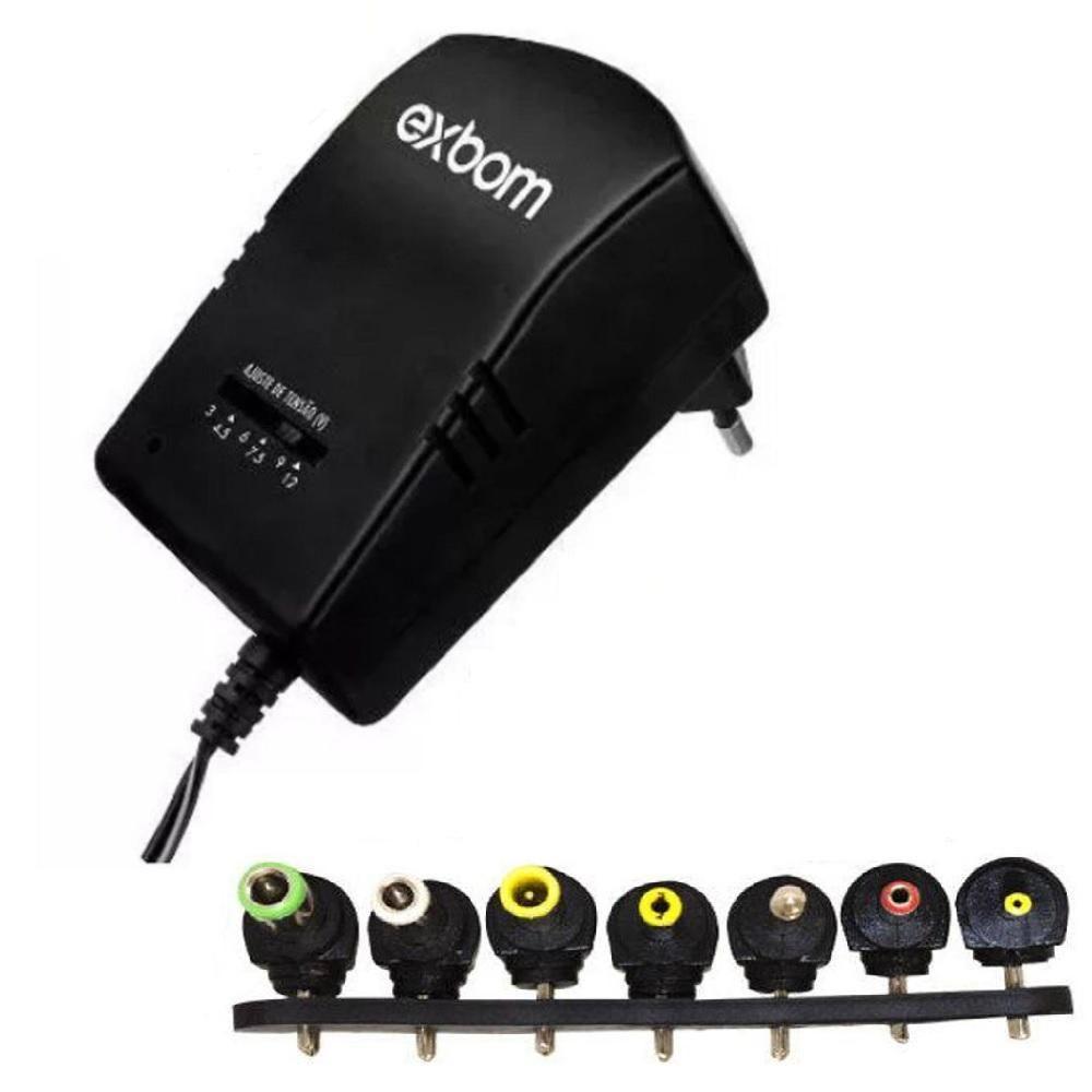 Fonte Universal Regulavel Ac 3v 4.5v 6v 7.5v 9v 12v 3a 3a 6 Plugues 30w - 2
