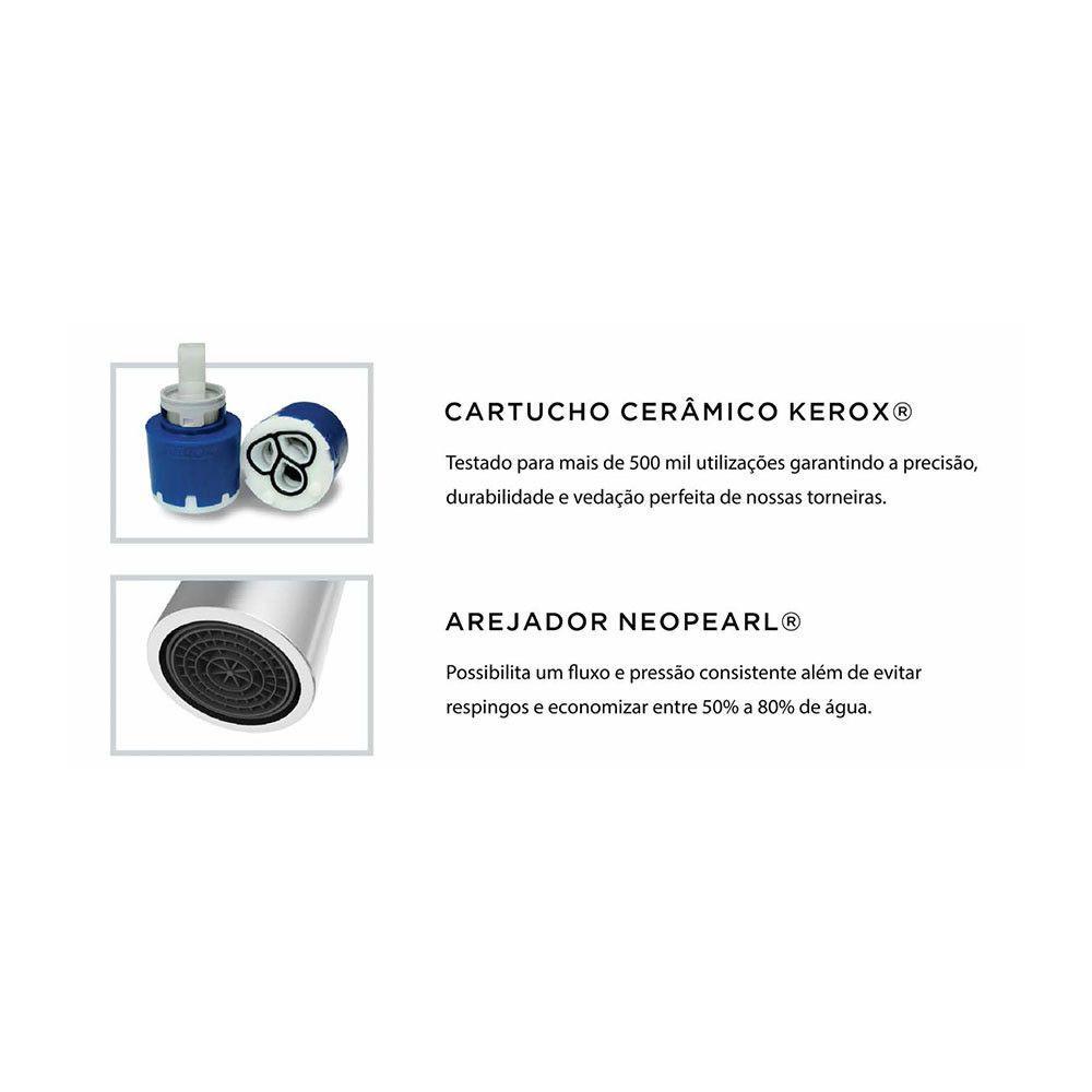 Torneira Misturador de Cozinha 2 Jatos com Cromado Inox - 7