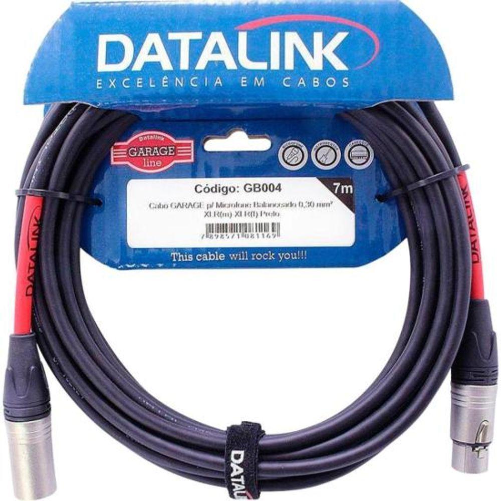 Cabo Para Microfone Garage Xlr(m) Xlr(f) 7m Datalink. - 1