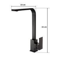 Torneira Preta Luxo Monocomando Bancada Mesa 360º Articulada - 2