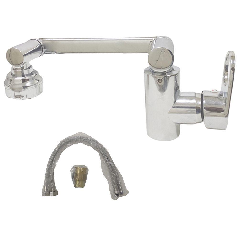 Torneira Cromada Articulada Monocomando Lavabo Quente Frio B - 1