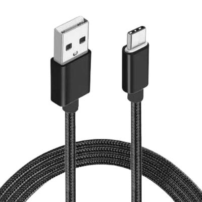 Cabo Usb Nylon 1M Para Moto E40 - Compatível Preto