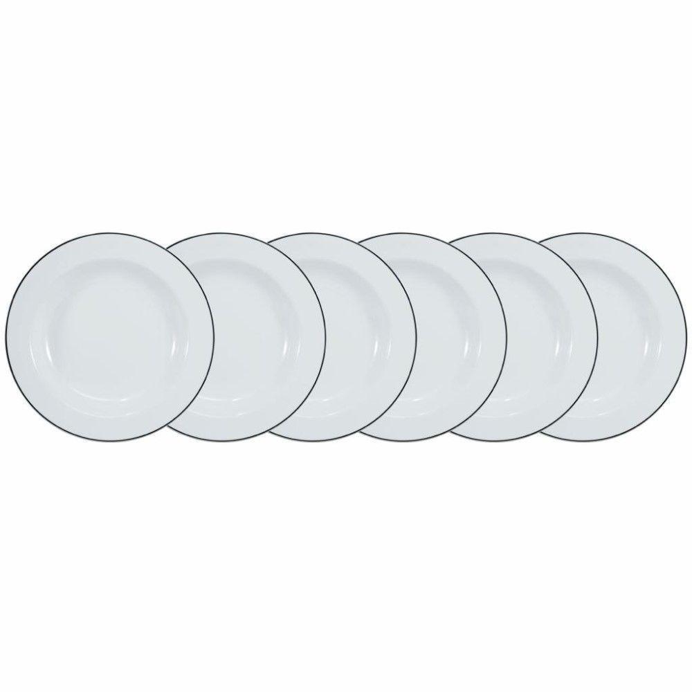 Conjunto De Pratos Fundos 06 Peças Itamaraty Prata Schmidt - 1