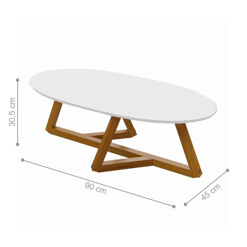 Kit De Mezanino Lateral Com Mesa De Centro Branco Nature - 5
