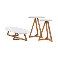 Kit De Mezanino Lateral Com Mesa De Centro Branco Nature - 1