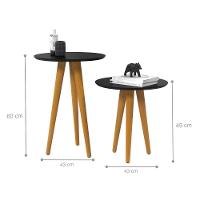 Conjunto Mesa De Apoio E Lateral Sydney Preto - 4
