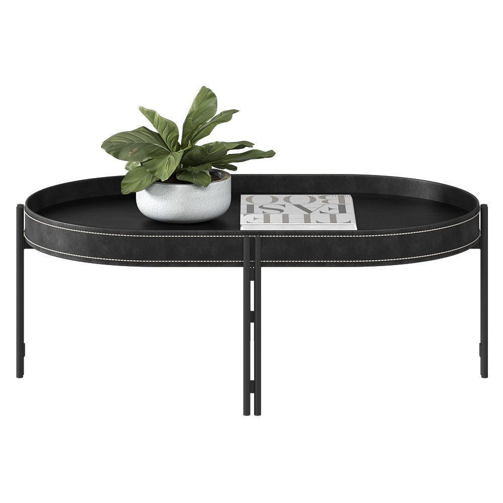 Mesa De Centro Para Sala Estilo Industrial Ville L06 Preto - Mpozenato - 4