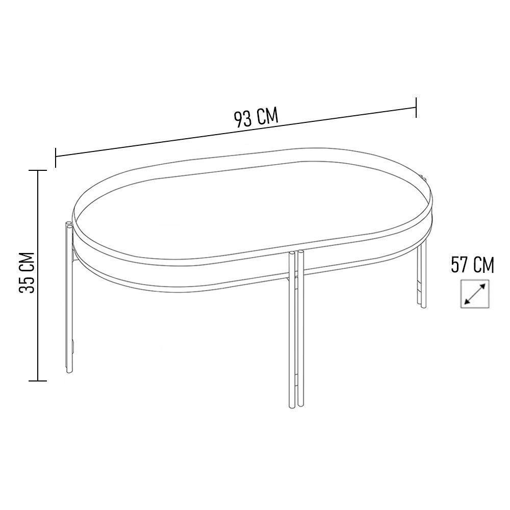 Mesa De Centro Para Sala Estilo Industrial Ville L06 Preto - Mpozenato - 7
