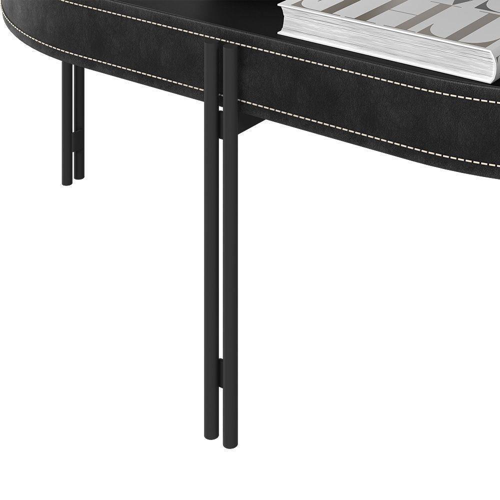 Mesa De Centro Para Sala Estilo Industrial Ville L06 Preto - Mpozenato - 8