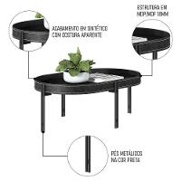 Mesa De Centro Para Sala Estilo Industrial Ville L06 Preto - Mpozenato - 3