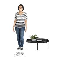 Mesa De Centro Para Sala Estilo Industrial Ville L06 Preto - Mpozenato - 6