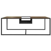 Mesa Lateral Industrial York Artesano Quadrada 40 Cm (Largura) Em Mdp Hanover Base Aço Preto - 6