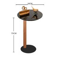Mesa De Apoio Monopé Para Sofá Redonda Preta 35x70 Cm - 3