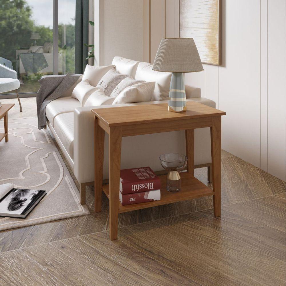 Mesa De Apoio De Madeira Maciça Veneza Amêndoa - 1