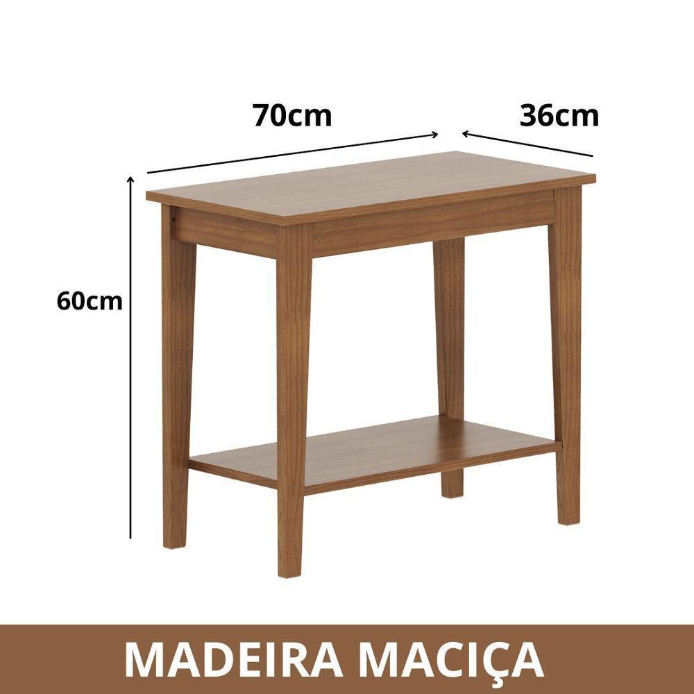 Mesa De Apoio De Madeira Maciça Veneza Amêndoa - 2