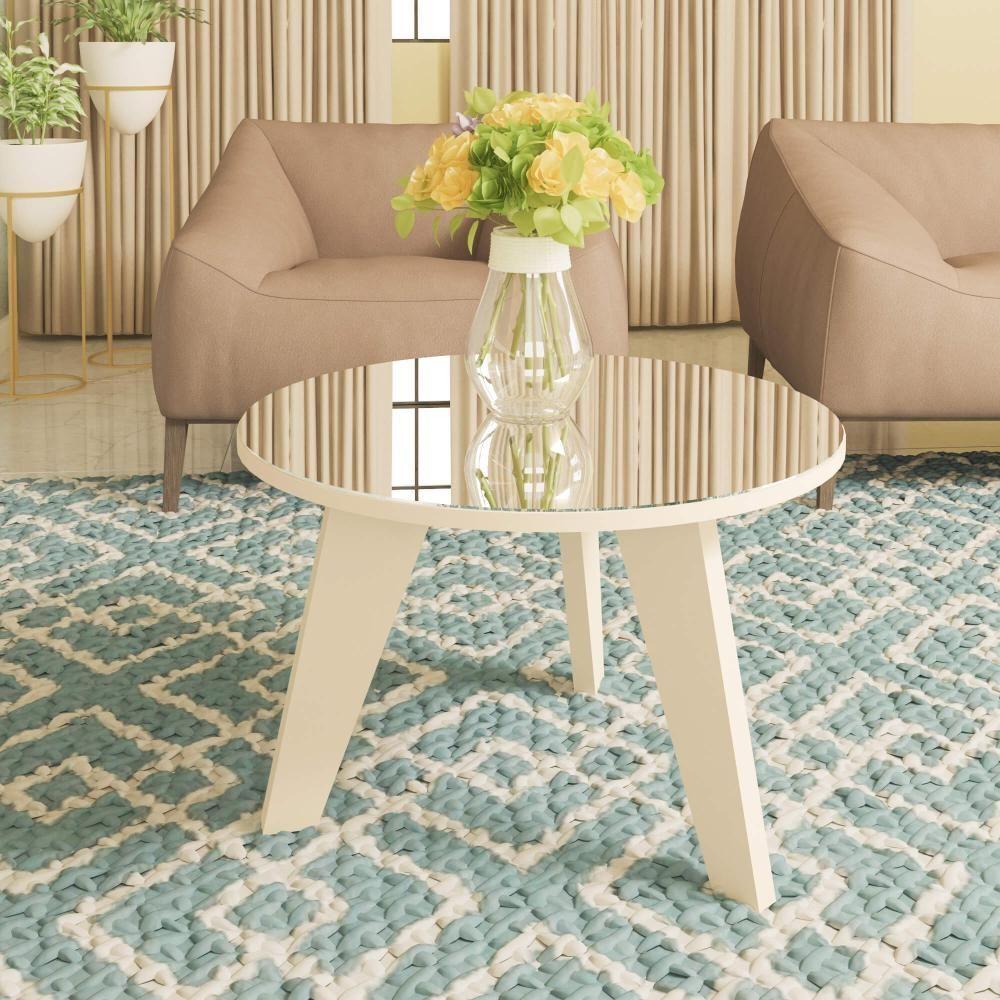 Mesa De Centro Espanha Com Espelho Off White Artely Off White - 1