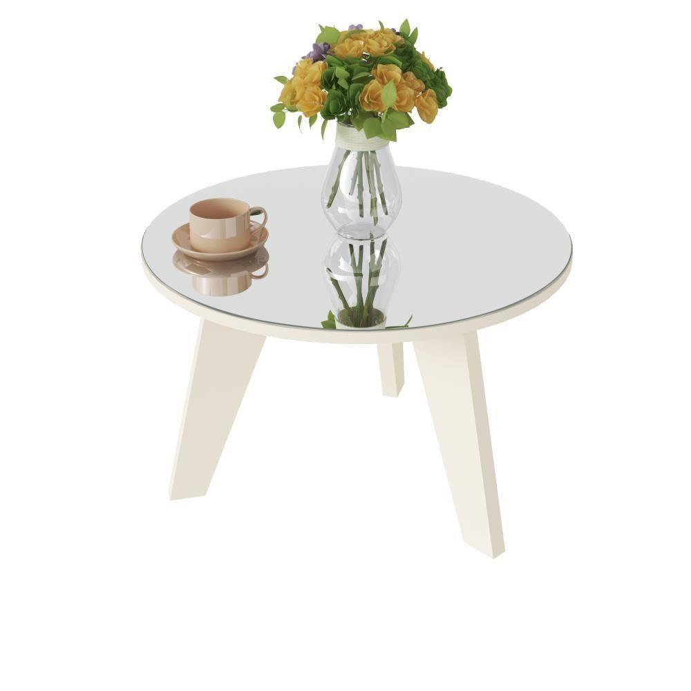 Mesa De Centro Espanha Com Espelho Off White Artely Off White - 5